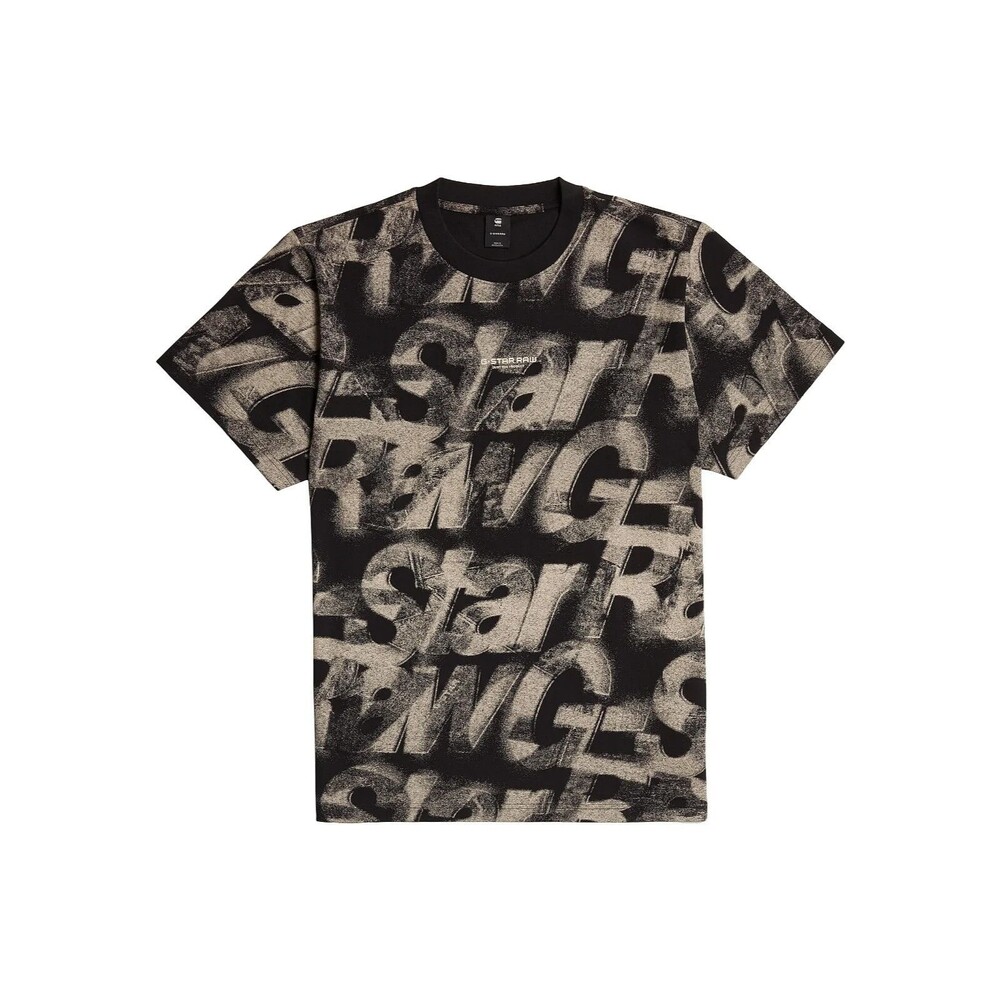 G-Star Raw T-Shirt, Mens XL, G-Star Light Chalk Sprayed Letters Crewneck T-Shirt